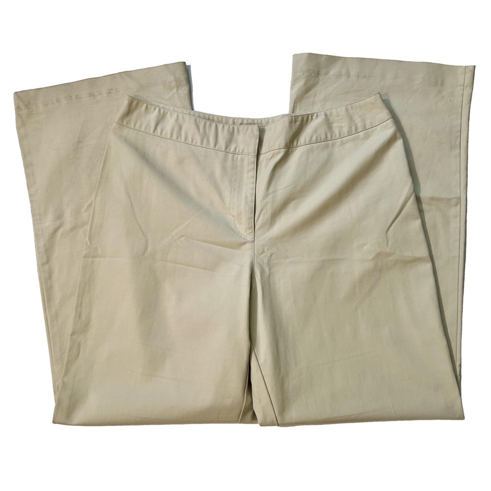 Chico’s light tan beige cotton stretch wide leg chino pants 2.5 size 14 - Picture 3 of 11